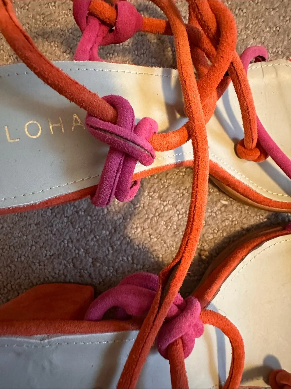 Alohas Grace Sandals/Block heel in Magenta/Orange